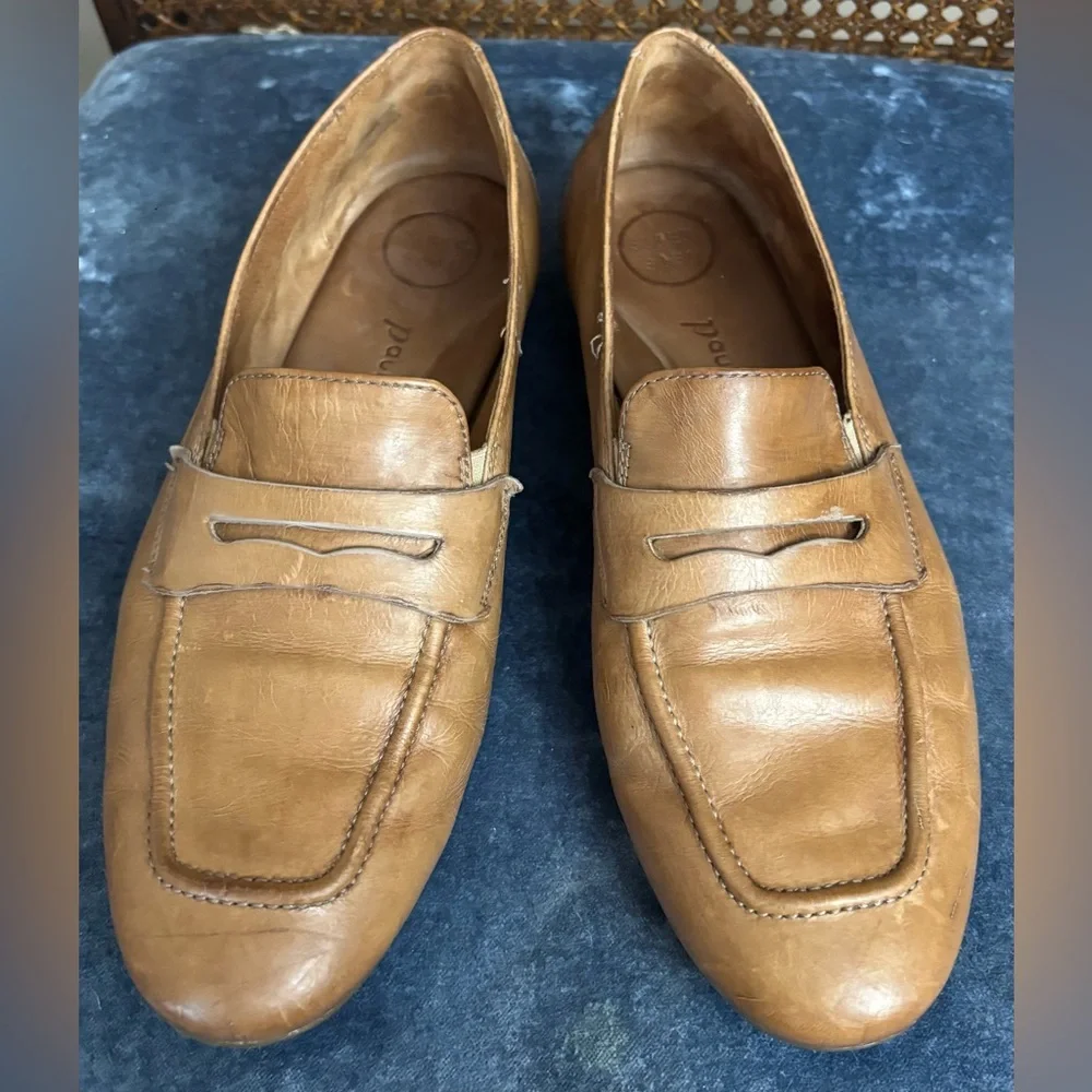 Paul Green light Brown Leather Loafers - Picture 2 of 6